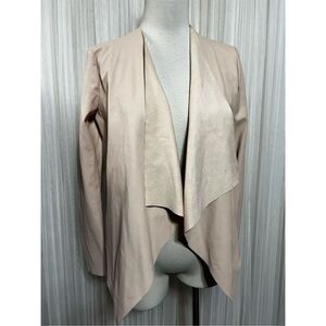 Zara Pink Long Sleeve Vegan Leather a shrug Jacket Size XS